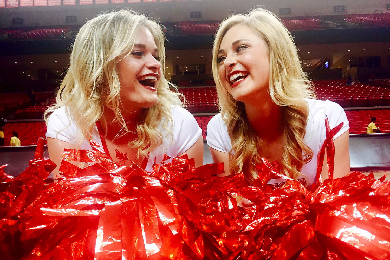 Brooke and Lauren at a Texas Tech Basketball Game