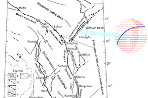 Map of active faults in and surrounding the Sichuan-Yunnan faulted-block of southwestern China.