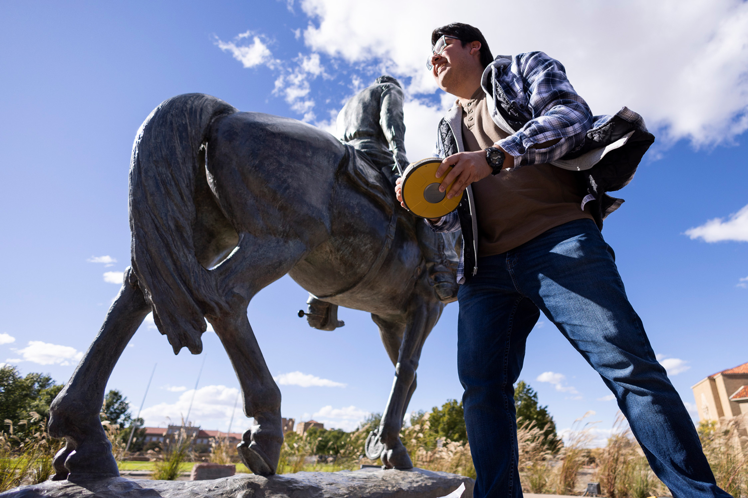 Texas Tech University tradition of wrapping the Will Rogers statue